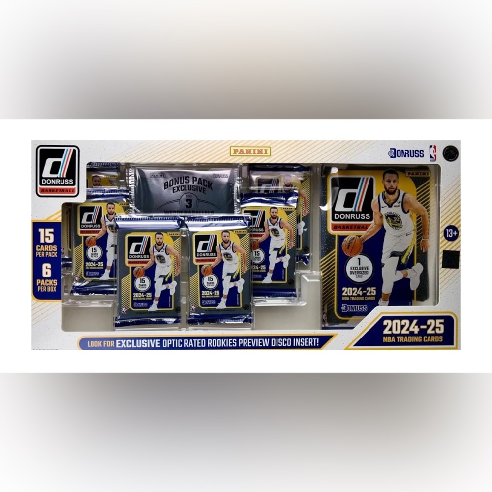 Panini Donruss Basketball Card Set with Blue and Yellow Accents